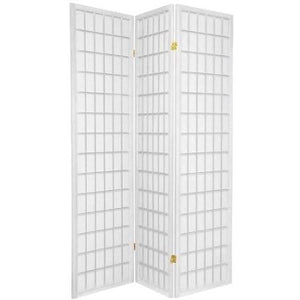 Japanese Asian Style 3-Panel Room Divider Shoji Screen in White