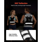 Adjustable Weighted Vest, 4-10 lbs Comfortable X-Shape Body Weight Vest Set with 6 Weight Packs and Reflective Stripe, for Men Women, Workout