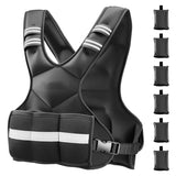 Adjustable Weighted Vest, 4-10 lbs Comfortable X-Shape Body Weight Vest Set with 6 Weight Packs and Reflective Stripe, for Men Women, Workout