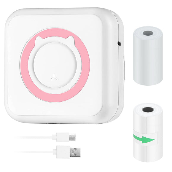 Pocket Wireless Thermal Printer Portable Mini Sticker Maker Machine Rechargeable Inkless Photo Printer for Printing Label Journal Study Notes Memo Pho