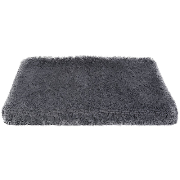 Dog Bed Soft Plush Cushion Cozy Warm Pet Crate Mat Dog Carpet Mattress with Long Plush for S/M Dogs