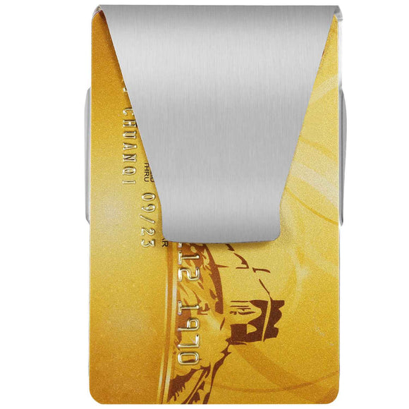Slim Clip Double Sided Money Clip Credit Card Holder Wallet Stainless Steel