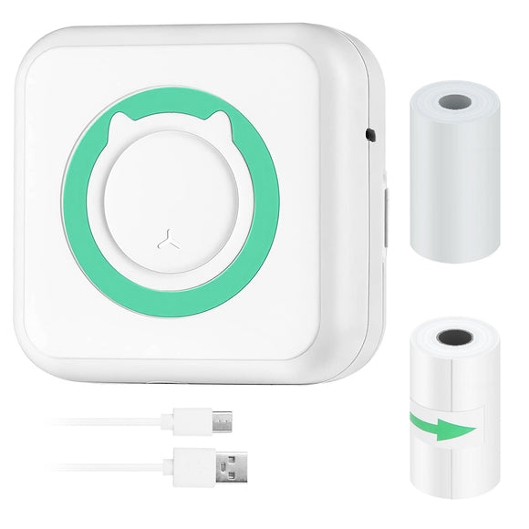 Pocket Wireless Thermal Printer Portable Mini Sticker Maker Machine Rechargeable Inkless Photo Printer for Printing Label Journal Study Notes Memo Pho