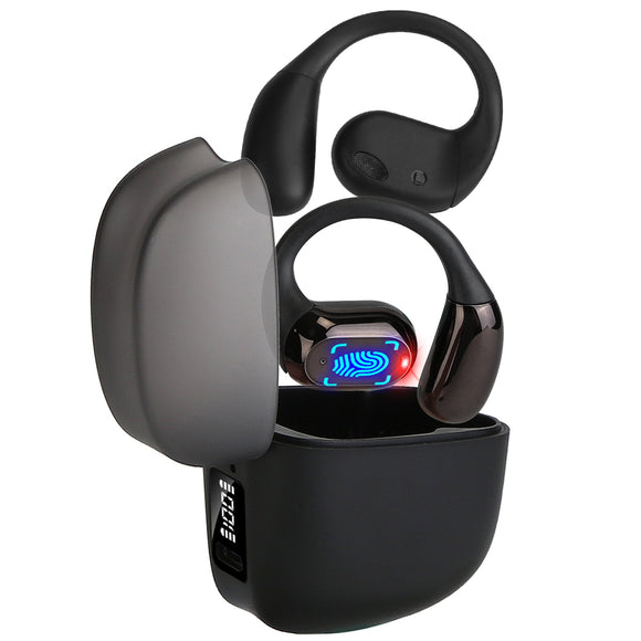 Wireless V5.4 Open Ear Earbuds with Earhook LED Display Charging Case IPX5 Waterproof 300Hrs Standby Time Touch Control Stereo Sport Headphones for Wo