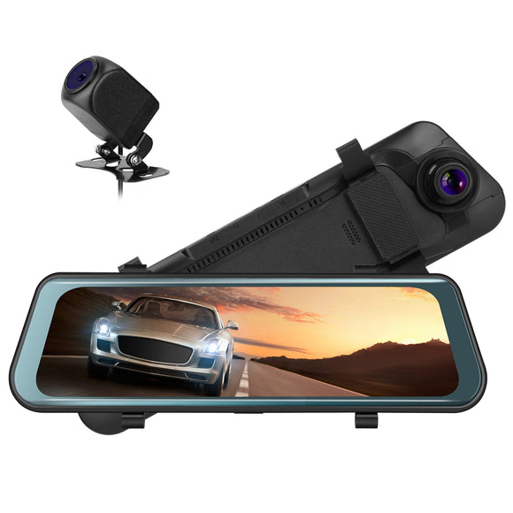 FHD 1080P Car DVR Dash Camera 9.66In Vehicle Driving Recorder w/ G Sensor Parking Monitoring Seamless Recording