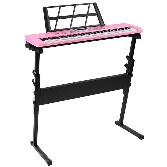 61 Keys Digital Music Electronic Keyboard Electric Musical Piano Instrument Kids Learning Keyboard w/ Stand Microphone For Beginners