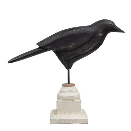 Wooden Crow Pedestal, Large