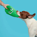 Green Pickle Dog Toy with Squeaker & Crinkle Sound, Interactive Play for Dogs of All Sizes
