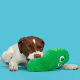 Green Pickle Dog Toy with Squeaker & Crinkle Sound, Interactive Play for Dogs of All Sizes
