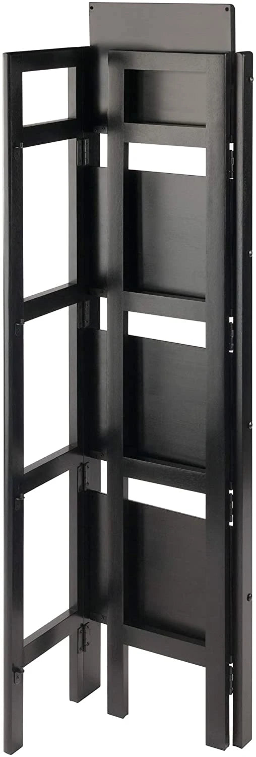 Black Winsome Wood Terry Shelving; Folding Bookcase ; Black