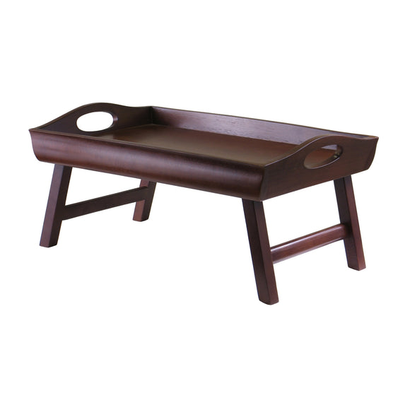 Winsome Wood Espresso & Wood Sedona Bed Tray Curved Side; Foldable Legs; Large Handle; Antique Walnut