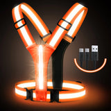 Led Light Up Running Vest Reflective for Walking at Night; High Visibility Gear Rechargeable Adjustable for Runners Walkers Men and Women