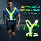 Led Light Up Running Vest Reflective for Walking at Night; High Visibility Gear Rechargeable Adjustable for Runners Walkers Men and Women