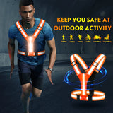 Led Light Up Running Vest Reflective for Walking at Night; High Visibility Gear Rechargeable Adjustable for Runners Walkers Men and Women