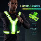 Led Light Up Running Vest Reflective for Walking at Night; High Visibility Gear Rechargeable Adjustable for Runners Walkers Men and Women