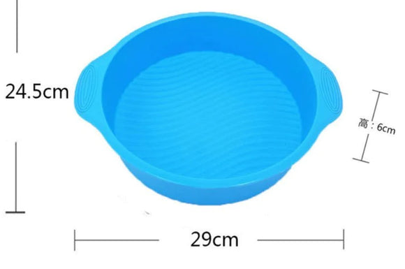 9 inch DlY Round Cake Pan Shape 3D Silicone Cake Mold - 2 PCS SET Blue