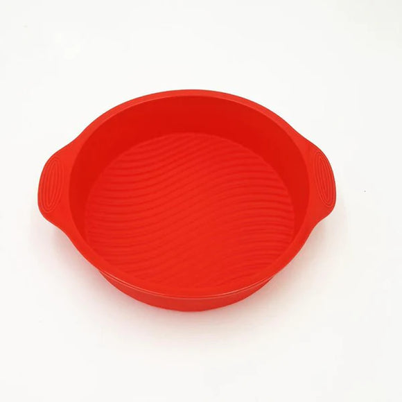 9 inch DlY Round Cake Pan Shape 3D Silicone Cake Mold - 2 PCS SET Red