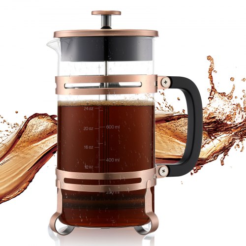 French Press Coffee Maker 34 oz  Glass Coffee Tea Press Copper