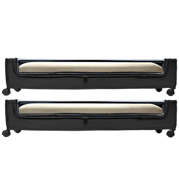 Under Bed Storage with Wheels 30.3 x 18.5 x 6.8 Inch Rolling Storage Bags 2 Pack