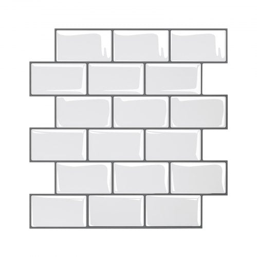 10Pcs Peel and Stick Backsplash 12x12x0.78 in Self-Adhesive Wall Tiles Tile-Look