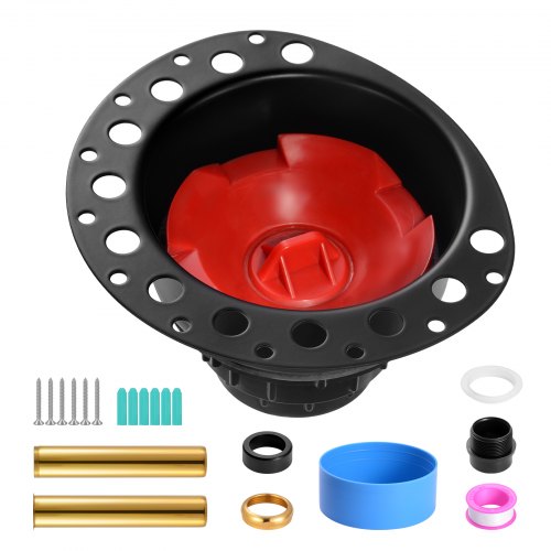 Freestanding Tub Drain Rough-in Kit with 2 Brass Tail Pipes and ABS Adapter