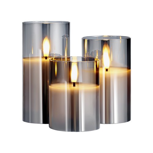 Flameless LED Candles 3 Pack Battery Operated Candles with Remote Control, Realistic Flickering Candles for Safe Ambiance