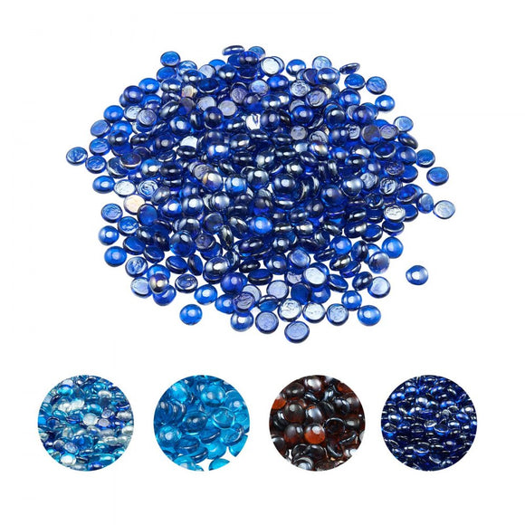20 LBS Fire Glass 3/4-Inch Round Fireplace Glass Rocks for Fire Pit Cobalt Blue
