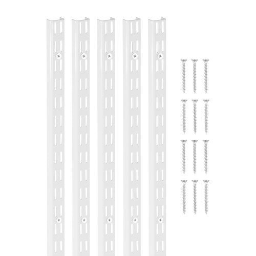 Shelf Track 60-inch 5 Pack Adjustable Steel Wall Mounted Shelf Pilaster