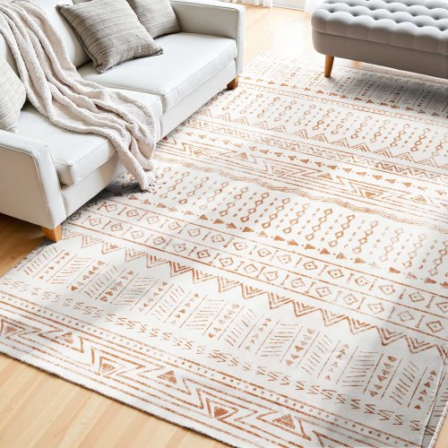 Large Area Rug 5 x 7 ft Anti-Skid and Tear-Resistant Floor Mat Modern Beige