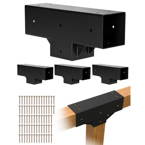 4x4 Inch Pergola Bracket Kit Inner 3.5x3.5 3-Way Woodworks DIY Post 4 pcs