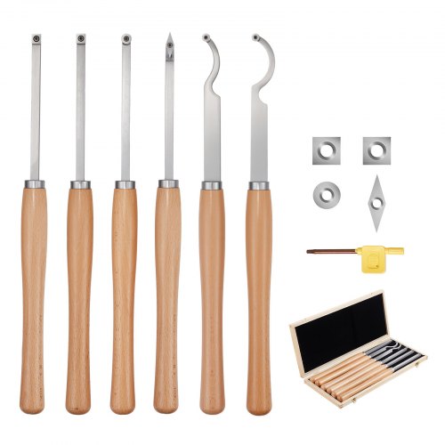 6PCS Wood Lathe Chisel Set HSS Woodturning Tools Storage Box for Lathe Finisher