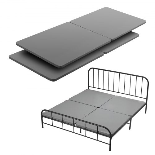 King Size Bunkie Board, 1.5 in Bed Board Slats with 200D Oxford Cloth, Wooden Mattress Support for King Size Bed, Easy Assembly Support Under Mattress, 4 Piece, Gray