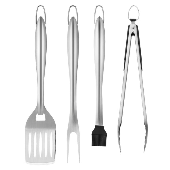 4PCS Grilling Tool Set BBQ Grill Accessories Stainless Steel Barbecue Utensil
