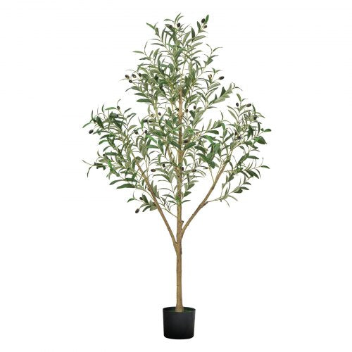 5FT Artificial Olive Tree Tall Fake Plant with Black Pot for Home Office