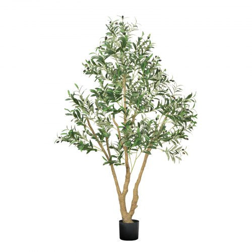 6FT Artificial Olive Tree Tall Fake Plant with Black Pot for Home Office