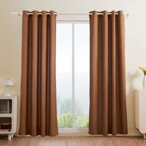 Natural Linen Curtains 52 x 84 inch 2 Panels Set Grommet Light Filtering Thick