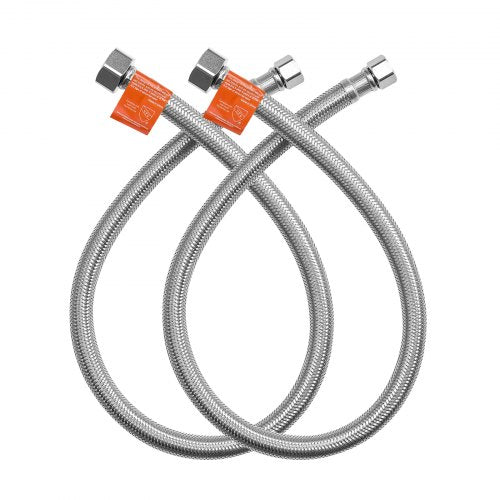 Faucet Supply Line Connector 24 in Length 2 PCS Braided Stainless Steel
