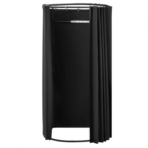 Fitting Room, Portable Dressing Room with Thick Polyester Curtains, Privacy Space with Shading Curtain and a Hook, for Boutique, Mall, Tailor's Store & Outdoor Activity 39 x 37 x 79 in (Black)