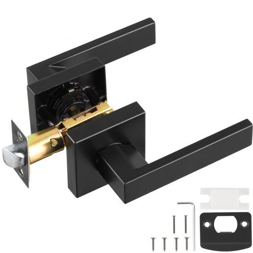 Passage Door Handle 1 Pack Matte Black Door Lever Interior Reversible Lever