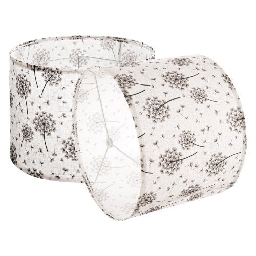 Drum Lamp Shade 2 Set 13 x 13 x 10 in Round Lampshade (Light Dandelion Pattern)