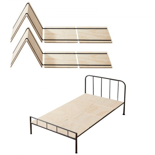 Twin Size Bunkie Board, 0.4 in Foldable Bed Board Slats with Connection, Wooden Mattress Support for Twin Size Bed, Support Under Mattress Boards, Ready to Use, 8 Piece, Burlywood