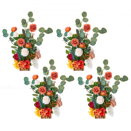 Freestanding Flower Arrangements for Wedding Orange Floral Centerpieces 4 Pcs