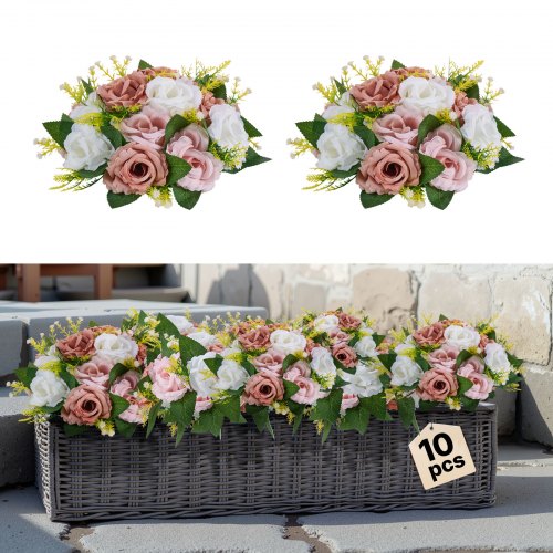 Flower Balls for Wedding Centerpieces 9.5-Inch Flower Arrangement Pink + White