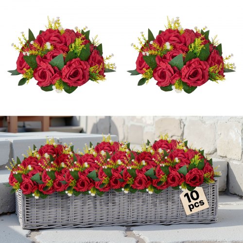 Flower Balls for Wedding Centerpieces Fake Flower BallArrangement 10 PCS Red