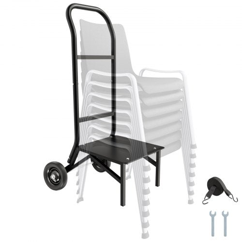 Folding Chair Rack Cart for 10 Chairs of 150 LBS Push-Style Chair Dolly