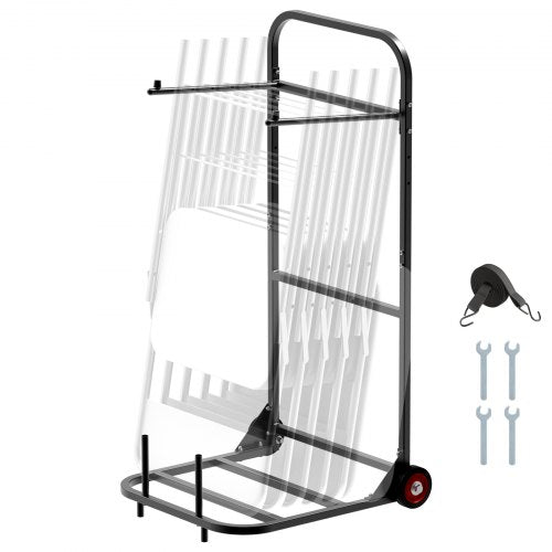 Folding Chair Rack Cart for 10 Chairs of 100 LBS Push-Style Chair Dolly