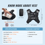 Weighted Vest, 12 lbs. Weight Vest with Reflective Stripe, Adjustable Buckle Body Weight Vest for Men Women, Workout Equipment for Strength Training, Running, Jogging, Fitness, and Weight Loss