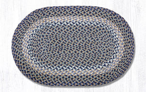 C-05 Blue/Natural Oval Braided Rug 20"x30"