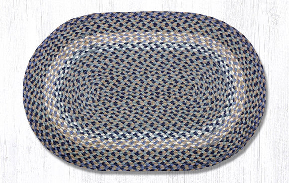 C-05 Blue/Natural Oval Braided Rug 20
