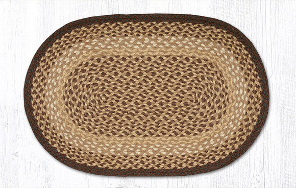 C-17 Chocolate/Natural Oval Braided Rug 20
